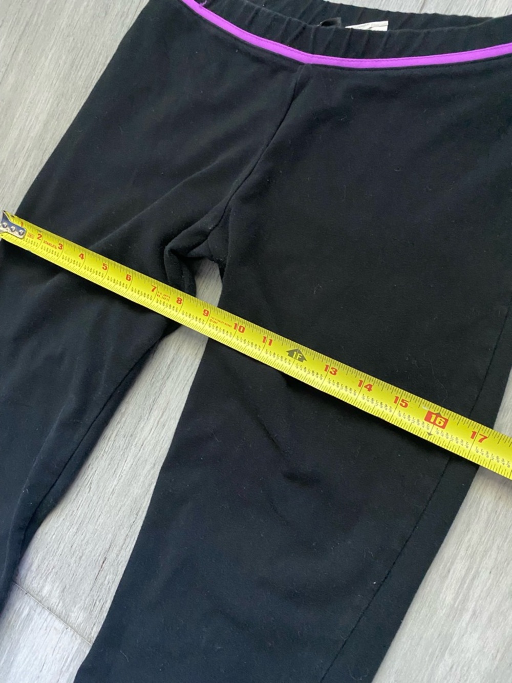 Mossimo Black Yoga Pants with Purple Waistband Accent Cotton Athletic Y2K 2000s - Picture 9 of 10